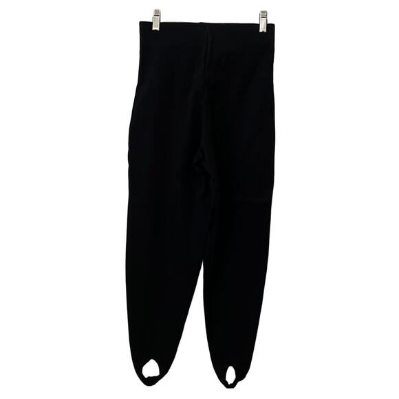 Betty Blue Vintage Black Stretch Knit Stirrup Pants Size Junior Large Wide Waist - Picture 2 of 10
